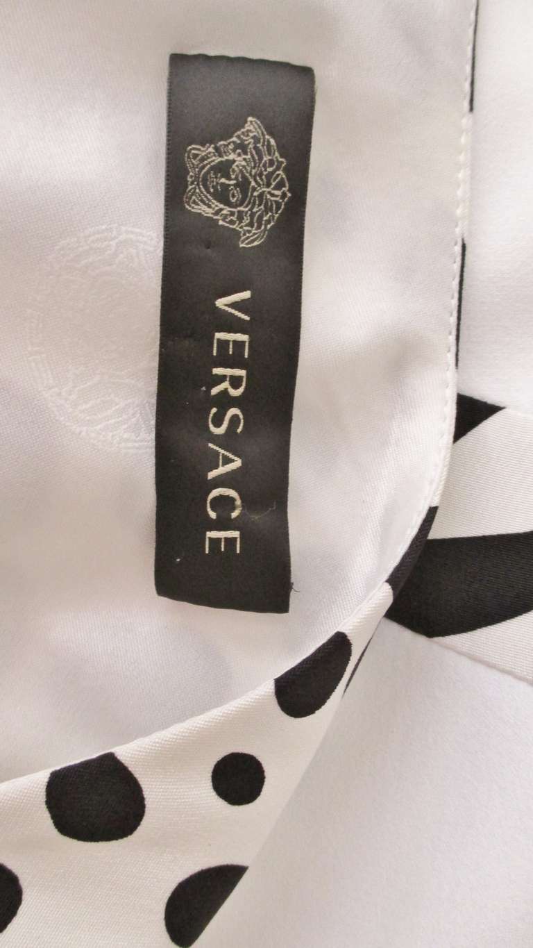 Versace Color Block One Shoulder Silk Dress 6