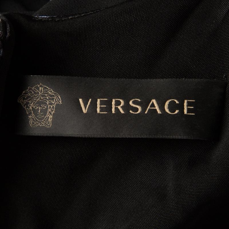 Versace Colorblock Ruffle Bottom Hem Detail Sleeveless Dress S 2