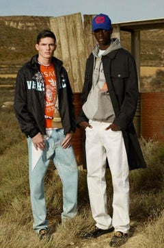 VERSACE Compilation dekonstruiertes, gemischtes Logo-Baumwoll- Hoodie-Grau-Melange XS