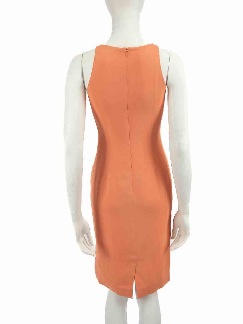 Versace Coral V-Neck Lace Up Detail Mini Dress Size XS In Good Condition For Sale In London, GB