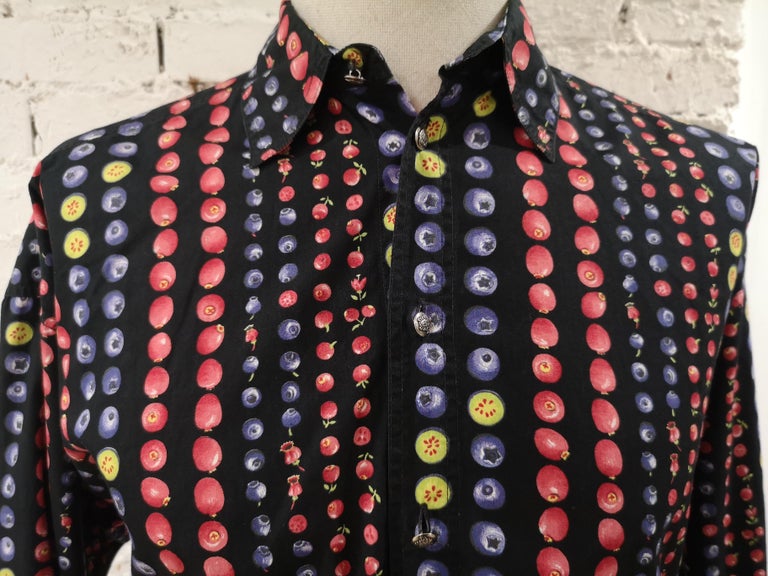 Versace cotton fruits shirt For Sale at 1stDibs