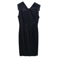 Retro Versace Cotton Mid-Length Dress in Black