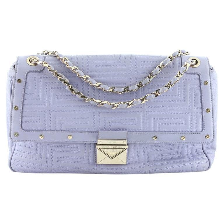 Versace Couture Flap Bag Studded Matelasse Leather Large at 1stDibs