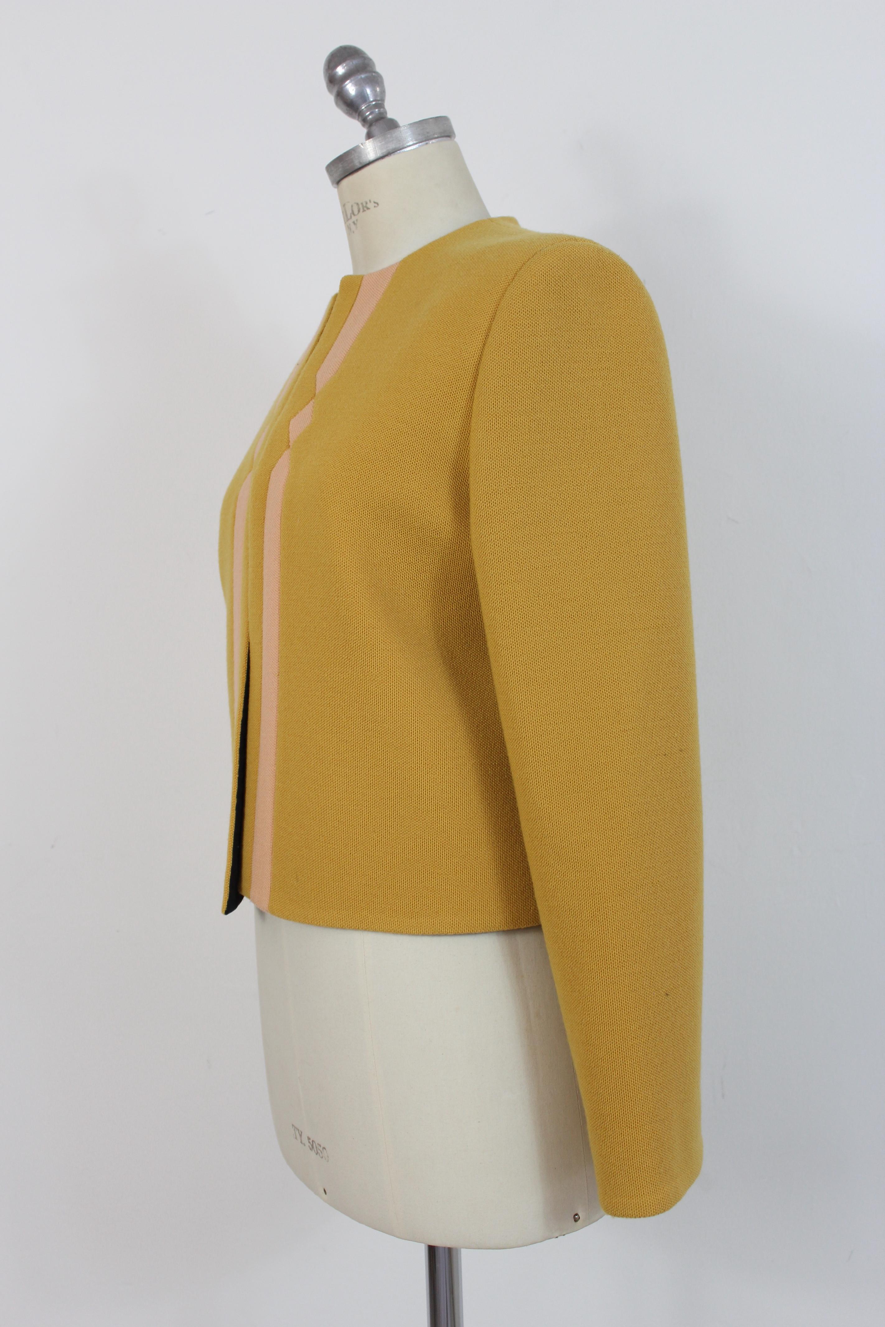 Women's Versace Couture Mustard Yellow Wool Evening Jacket 1980s