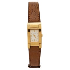 Versace Cream Gold Plated Stainless Steel Leather ASQ90 Women's Wristwatch 18 mm
