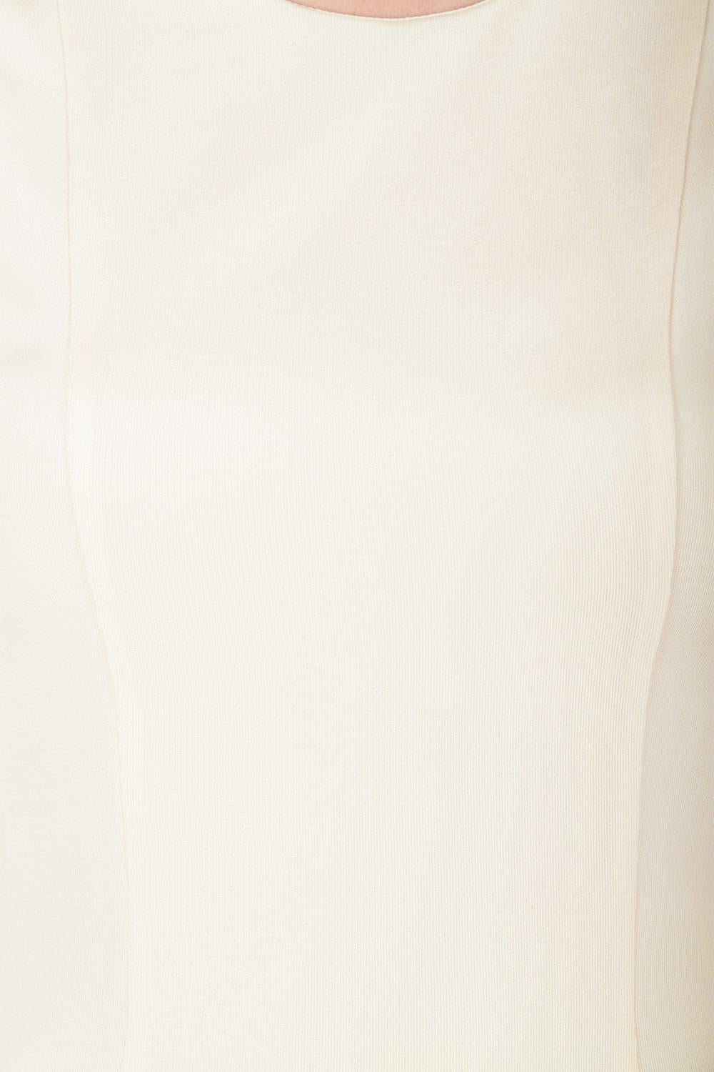 Versace Cream Knit Rose Gold Medusa Button Detail Sleeveless Fitted Dress M 2