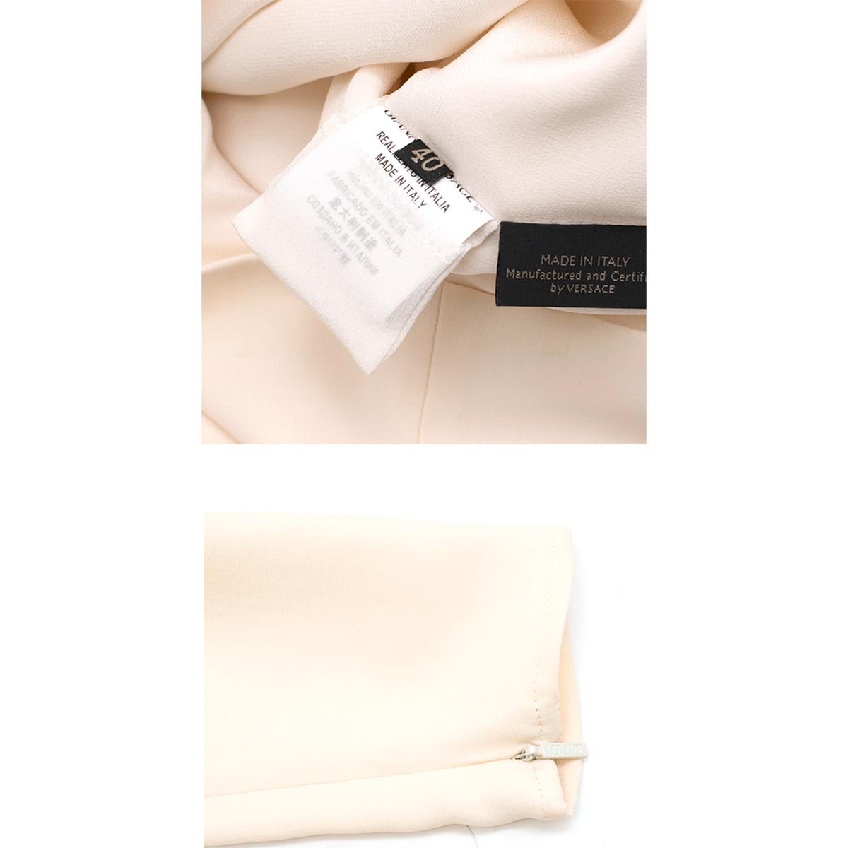 Versace Cream Mini Dress with Crystal Embellished Shoulders & Belt 40 IT 5