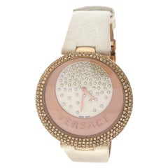 Versace Cream Rose Gold Plated Steel Perpetuelle 87Q Women's Wristwatch 40 mm