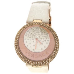 Versace Cream Rose Gold Plated Steel Perpetuelle 87Q Women's Wristwatch 40 mm