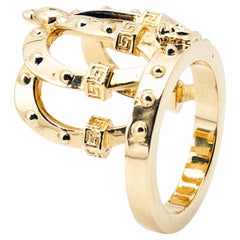Versace Krone Medusa Goldfarbener Ring Größe 52
