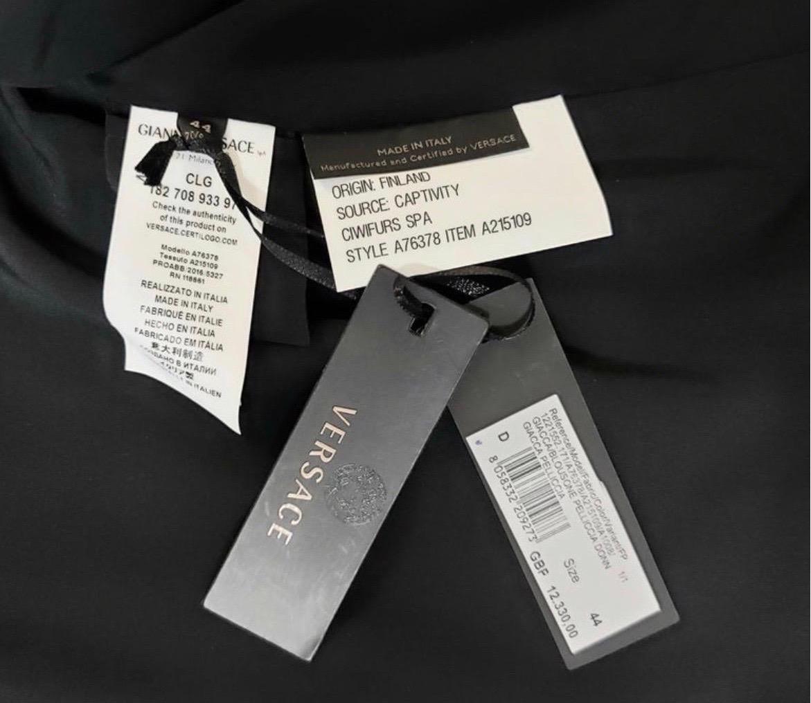 Versace Cryslal, giacca in pelliccia di visone nera impreziosita NWT in vendita 3
