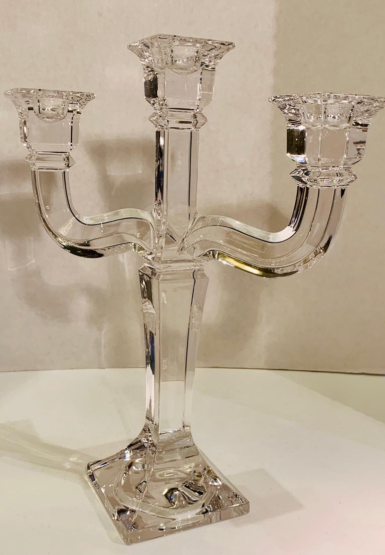 Versace Crystal Candelabra by Rosenthal 3 Branch Candle Holder at
