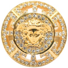 Versace Crystal Embellished Medusa Head Ring