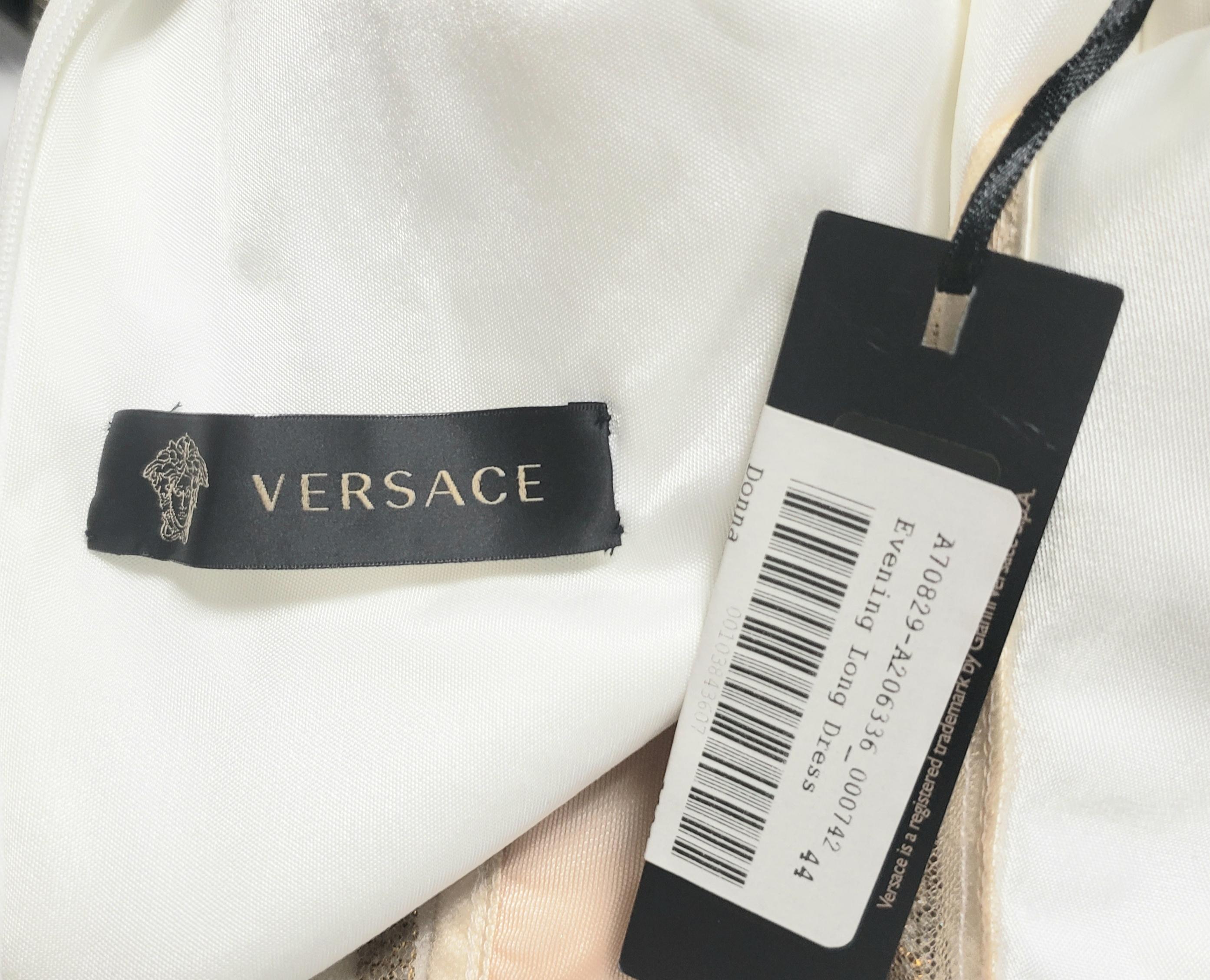 VERSACE CRYSTAL EMBELLISHED WHITE LONG DRESS Size 44 2