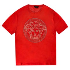 Versace Crystal Medusa Embellished Cotton T-Shirt