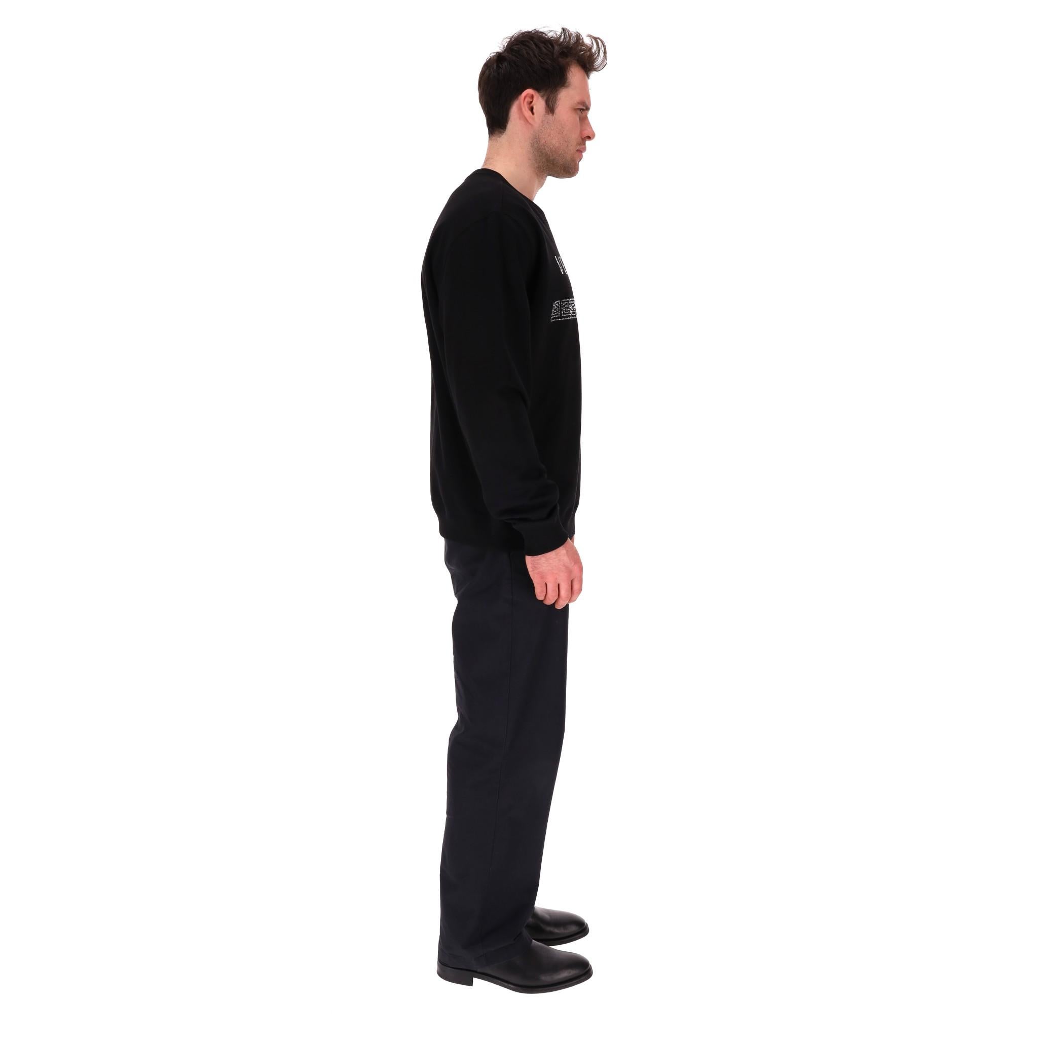 Black Versace Crystal Medusa Logo Cotton Sweatshirt For Sale
