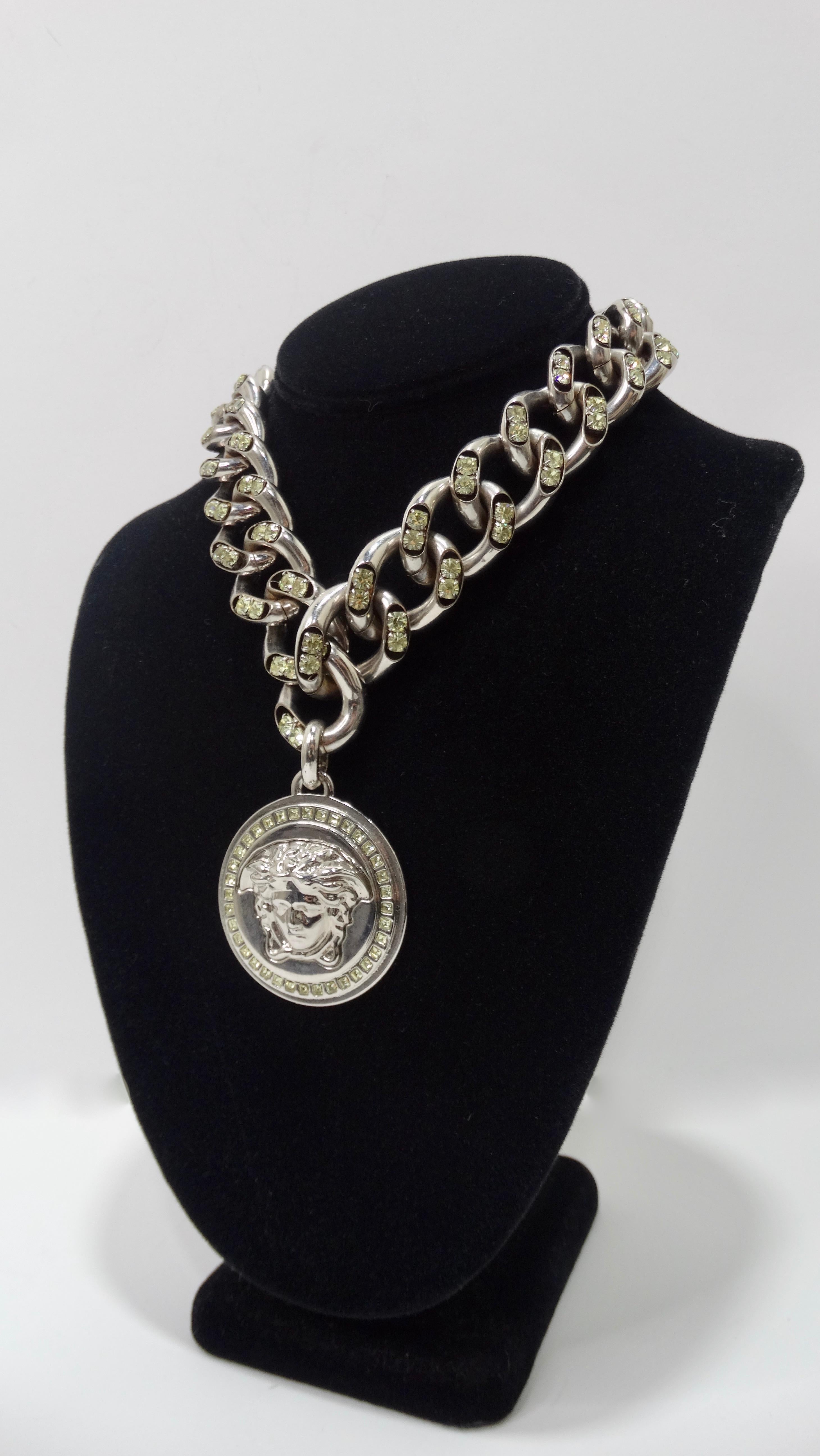 Versace Crystal Medusa Pendant Necklace  1