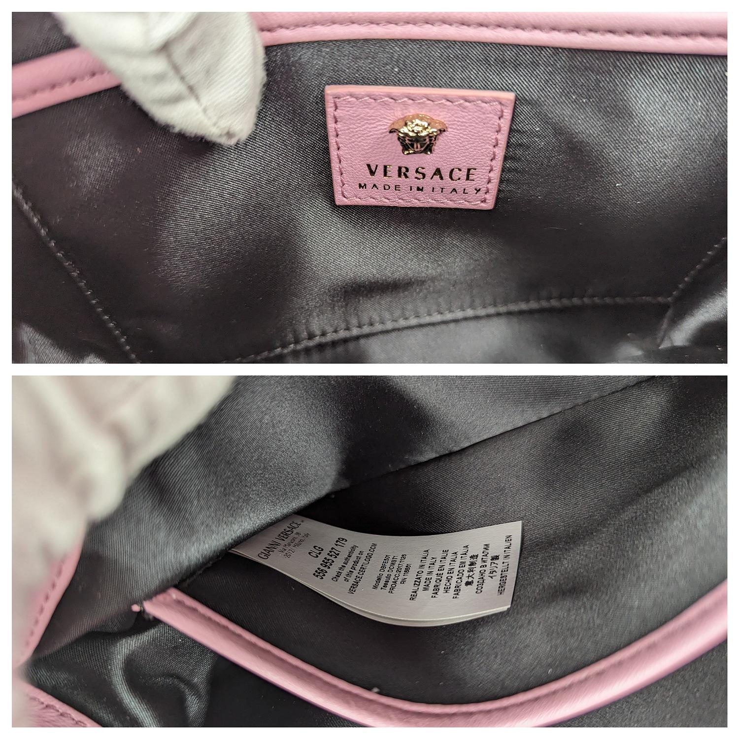 Versace Crystal Palazzo Sultan Pink Chain Shoulder Bag 6