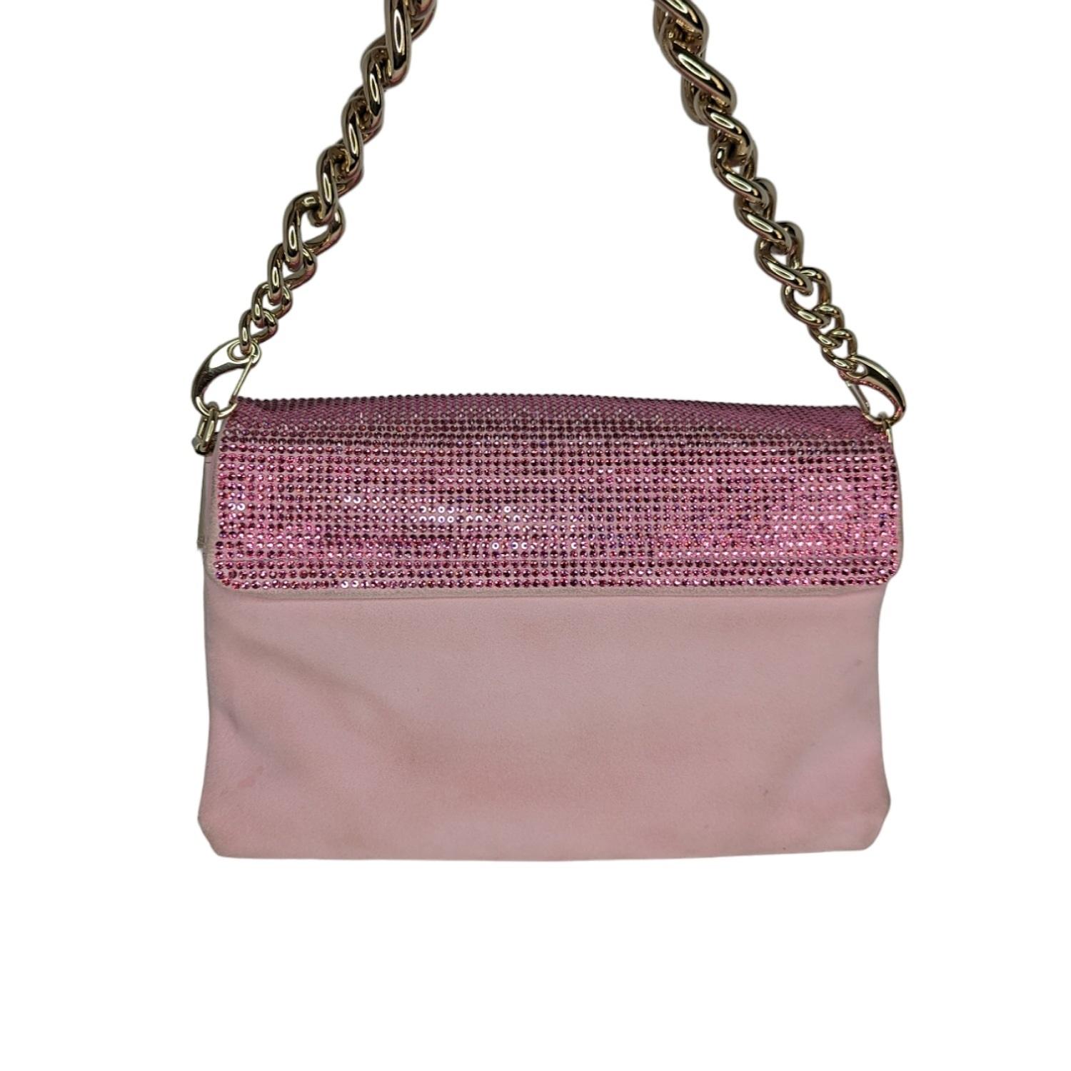 Women's or Men's Versace Crystal Palazzo Sultan Pink Chain Shoulder Bag