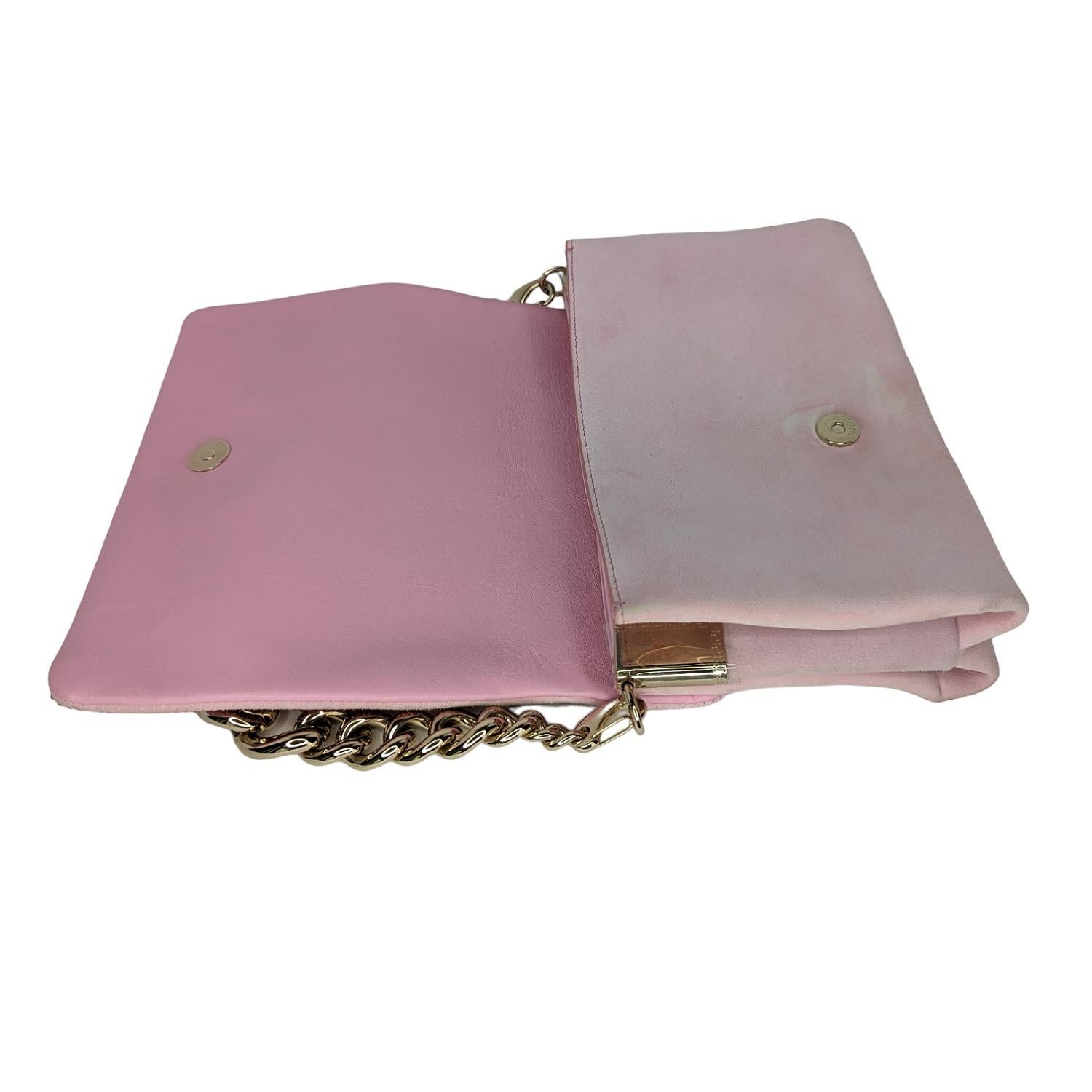 Versace Crystal Palazzo Sultan Pink Chain Shoulder Bag 4