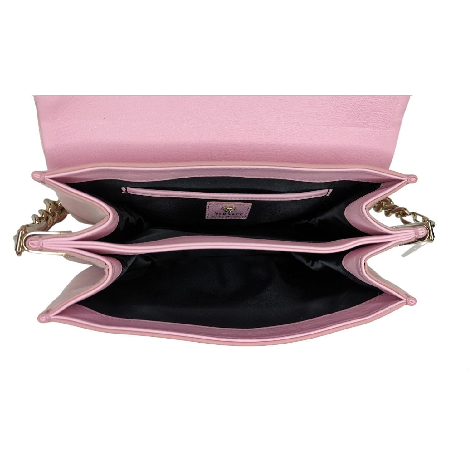 Versace Crystal Palazzo Sultan Pink Chain Shoulder Bag 5