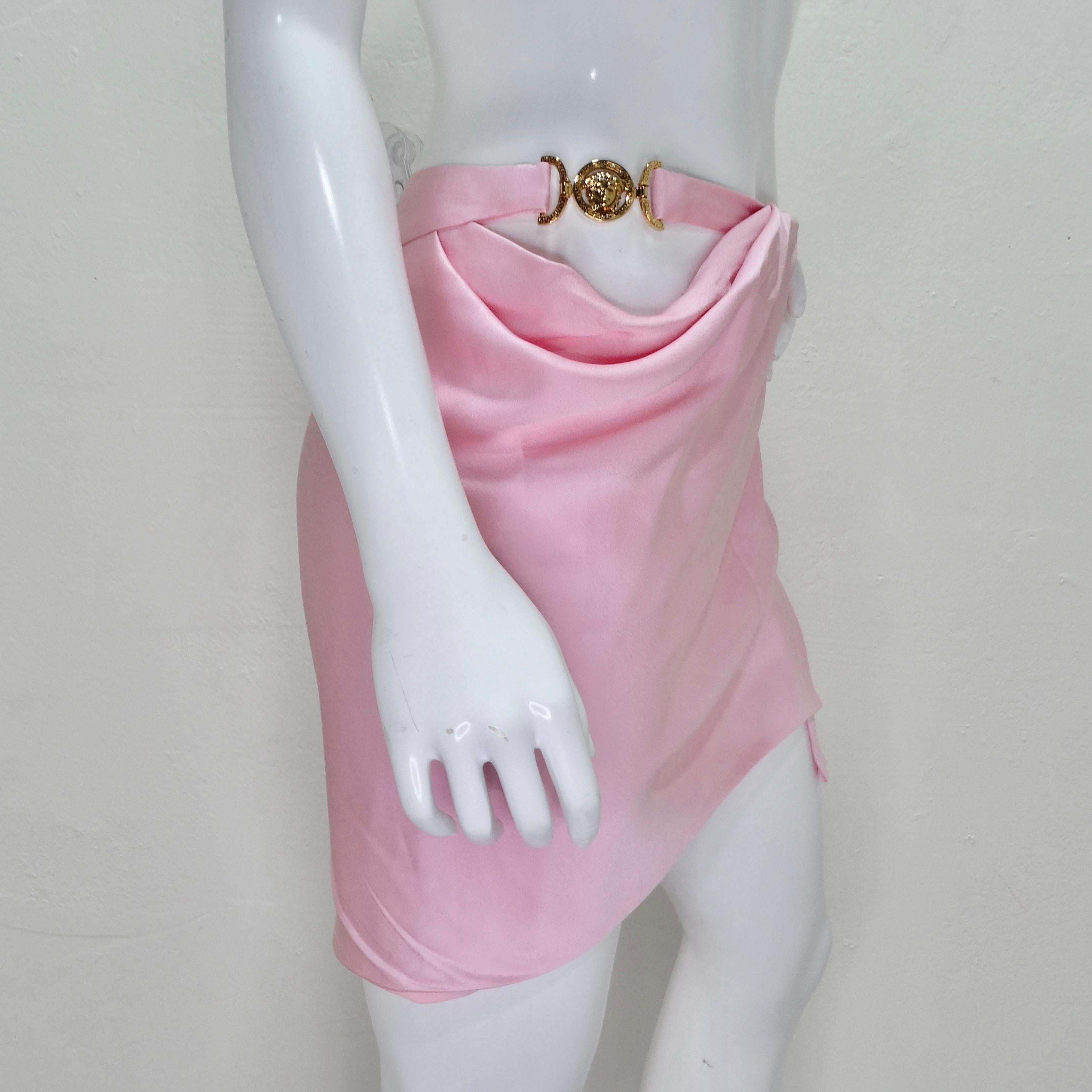 Women's or Men's Versace Cut Mini Skirt Light Pink For Sale