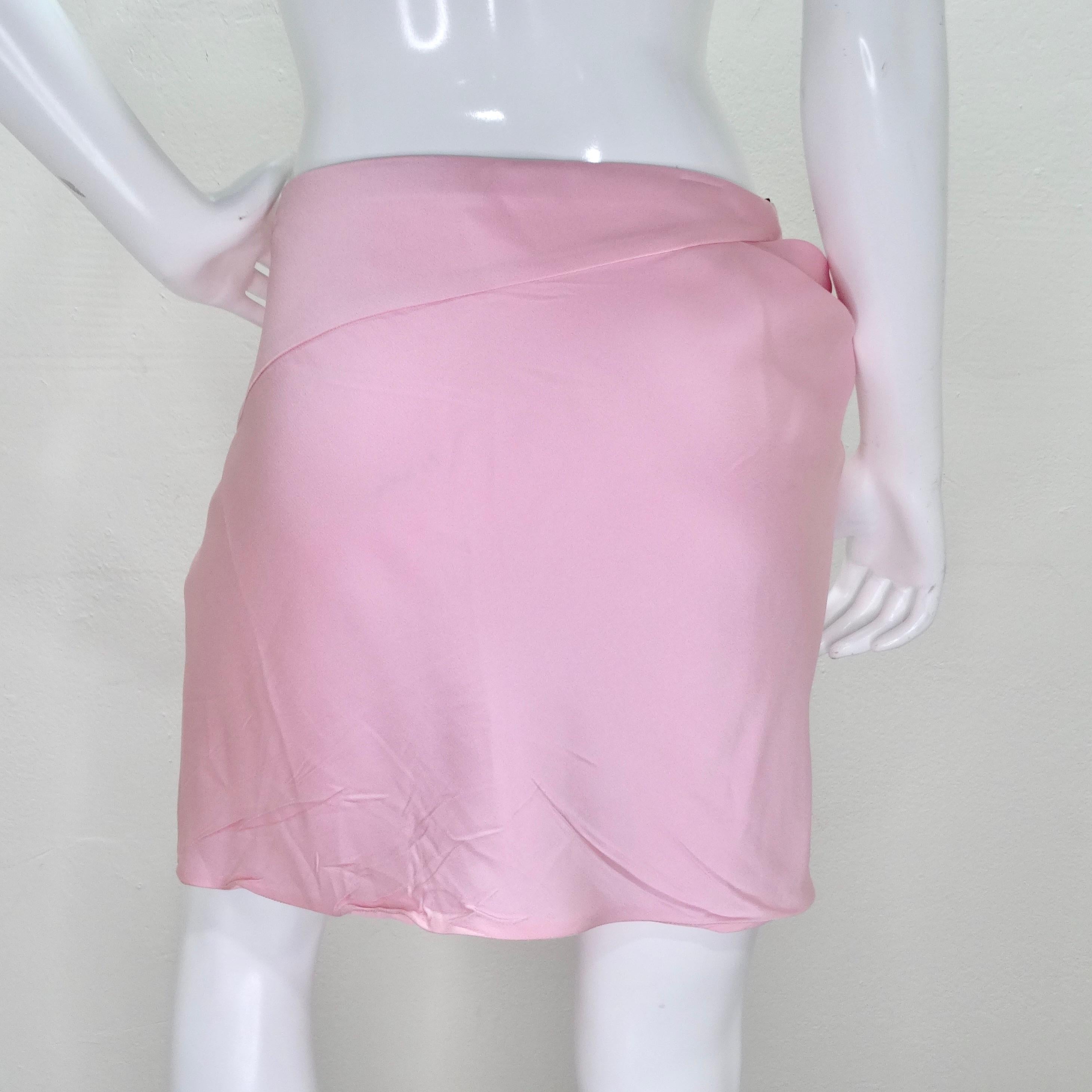 Versace Cut Mini Skirt Light Pink For Sale 2