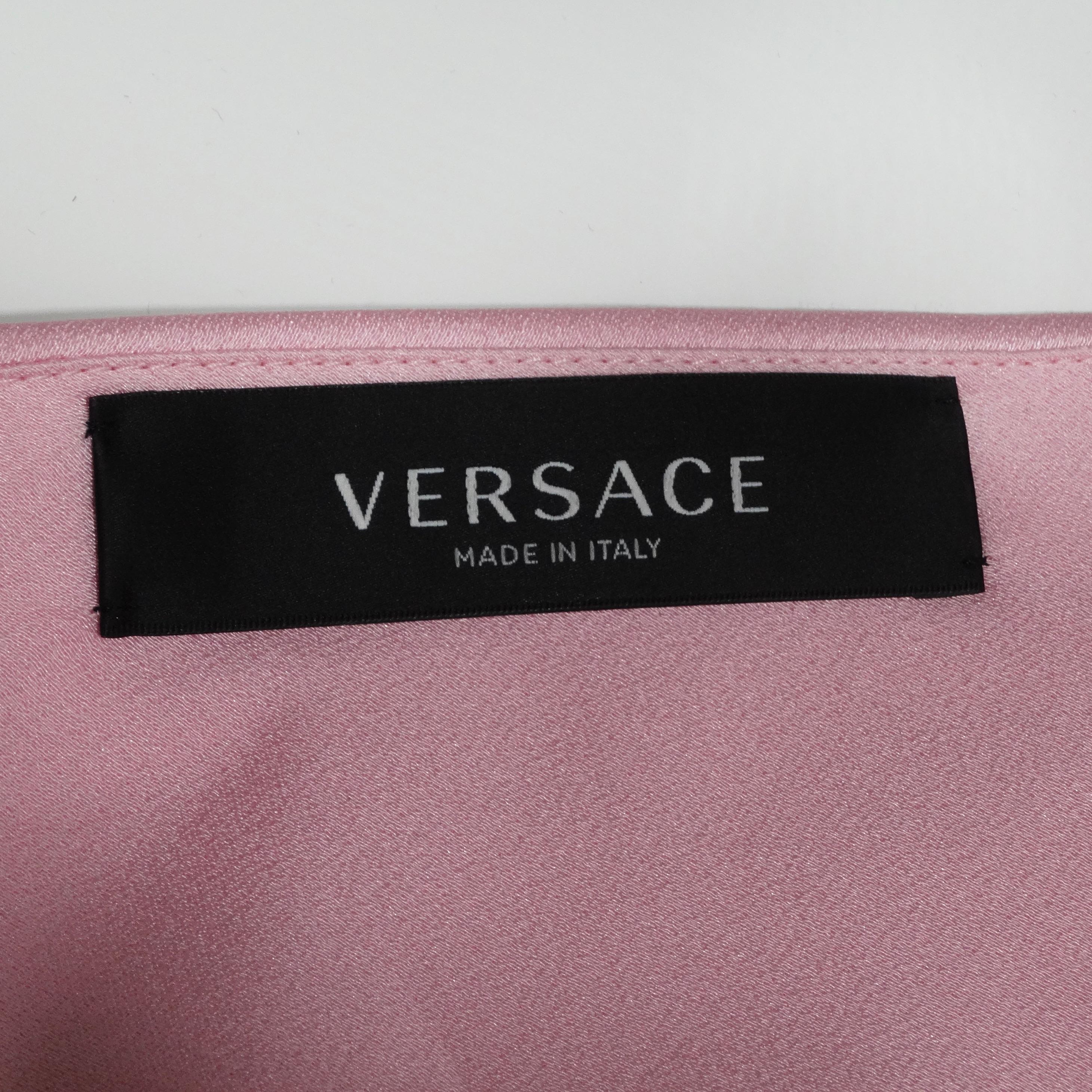 Versace Cut Mini Skirt Light Pink For Sale 3