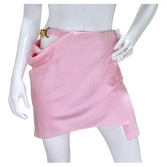 Used Versace Cut Mini Skirt Light Pink