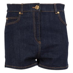 Versace Dark Blue Denim Mini Shorts Size M