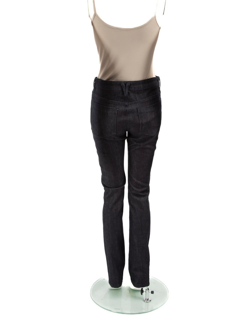Black Versace Dark Blue Straight Leg Jeans Size S For Sale