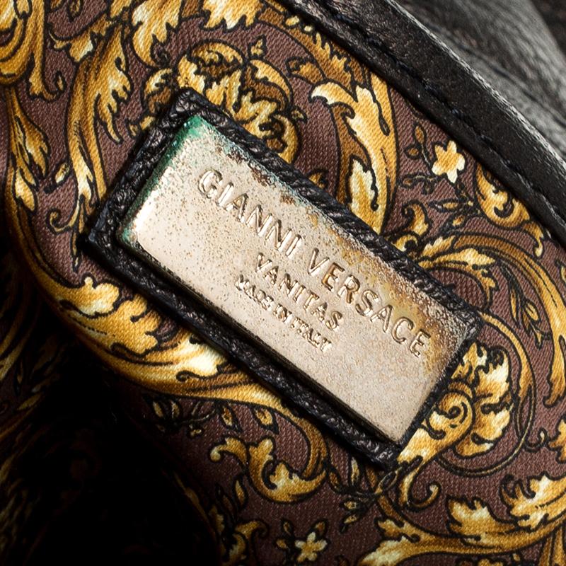 Versace Dark Bronze Leather Vanitas Satchel 2