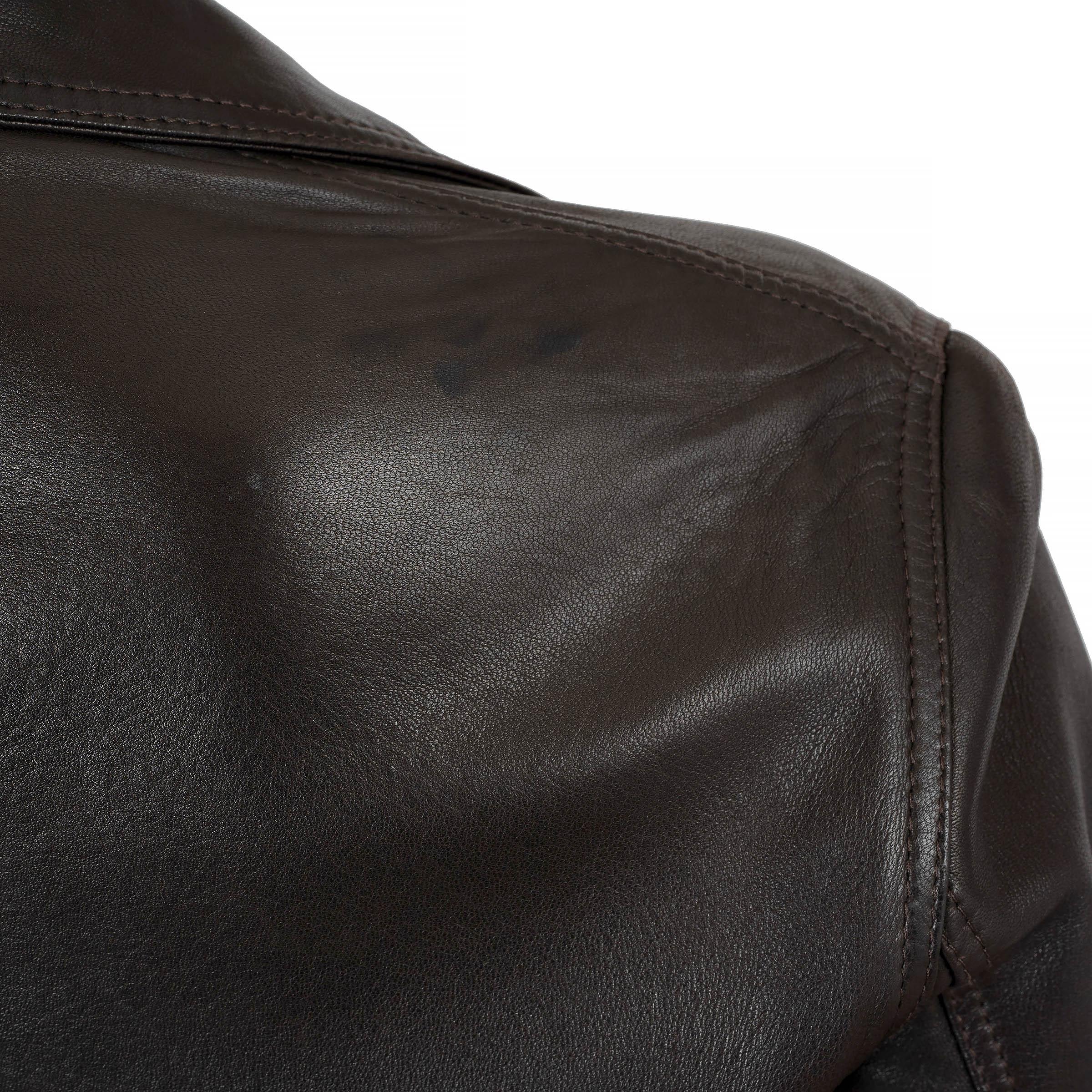 VERSACE dark brown 1990s LEATHER Coat Jacket 40 S For Sale 1
