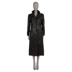 VERSACE dark brown 1990s LEATHER Coat Jacket 40 S
