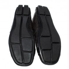 Versace Dark Brown/Black Python and Suede Low Top Sneakers Size 44