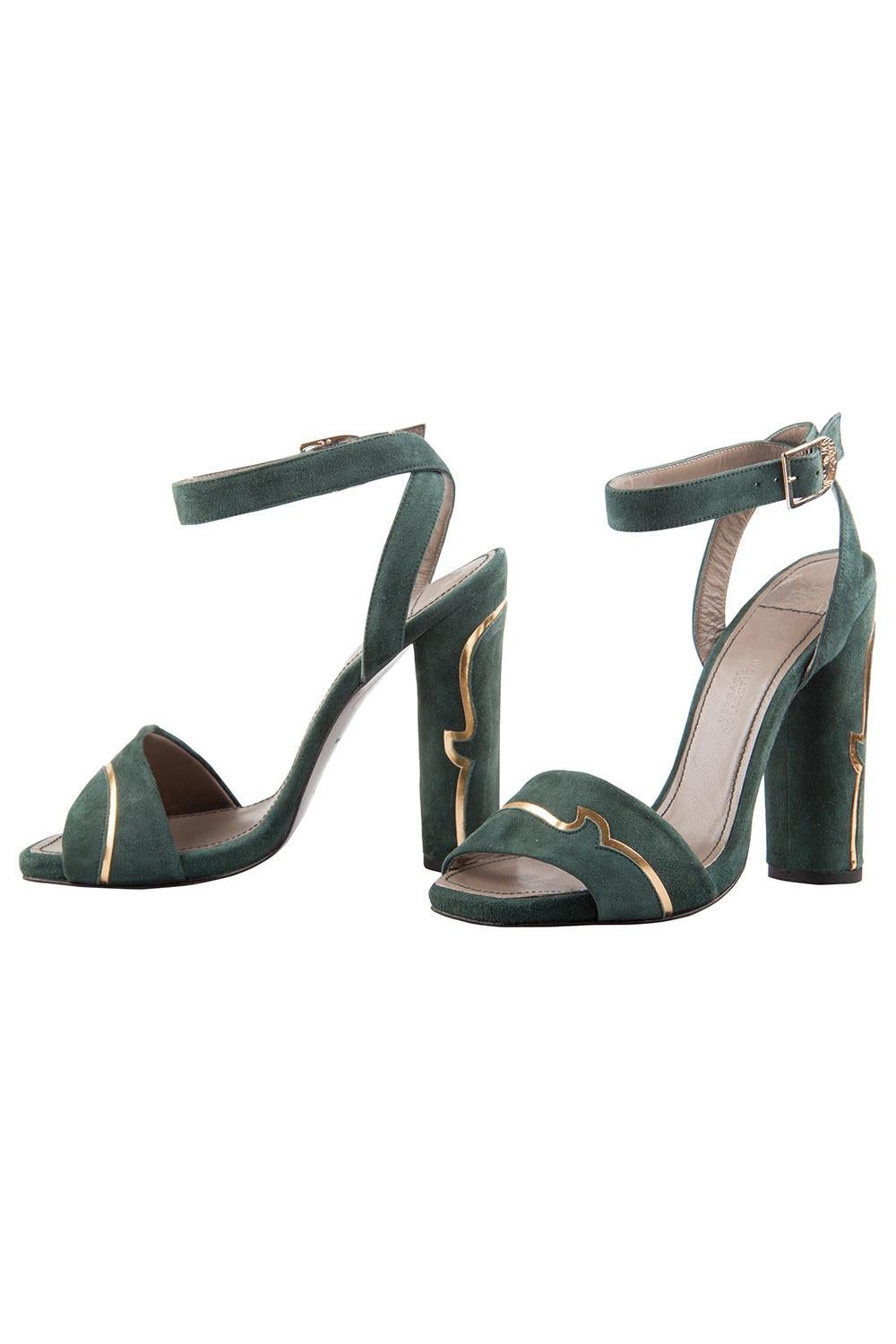 green ankle cuff sandals