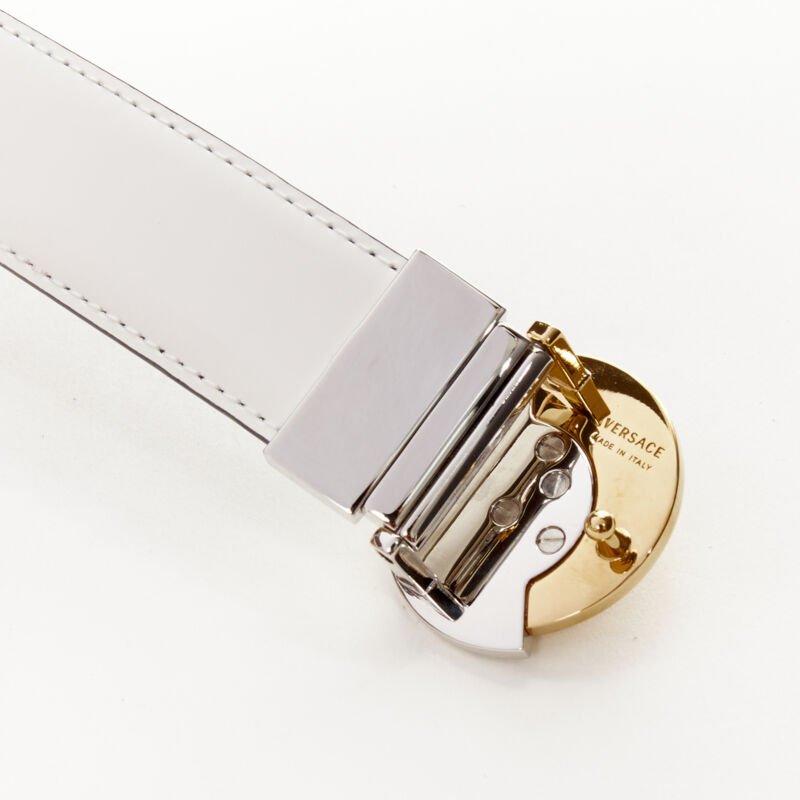 VERSACE Demi Medusa Reversible black white split coin belt 110cm 42-46