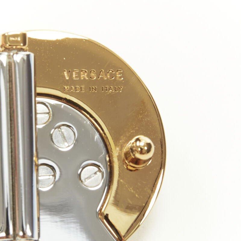 VERSACE Demi Medusa Reversible black white split coin belt 110cm 42-46