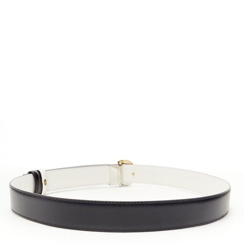 VERSACE Demi Medusa Reversible black white split coin belt 110cm 42-46