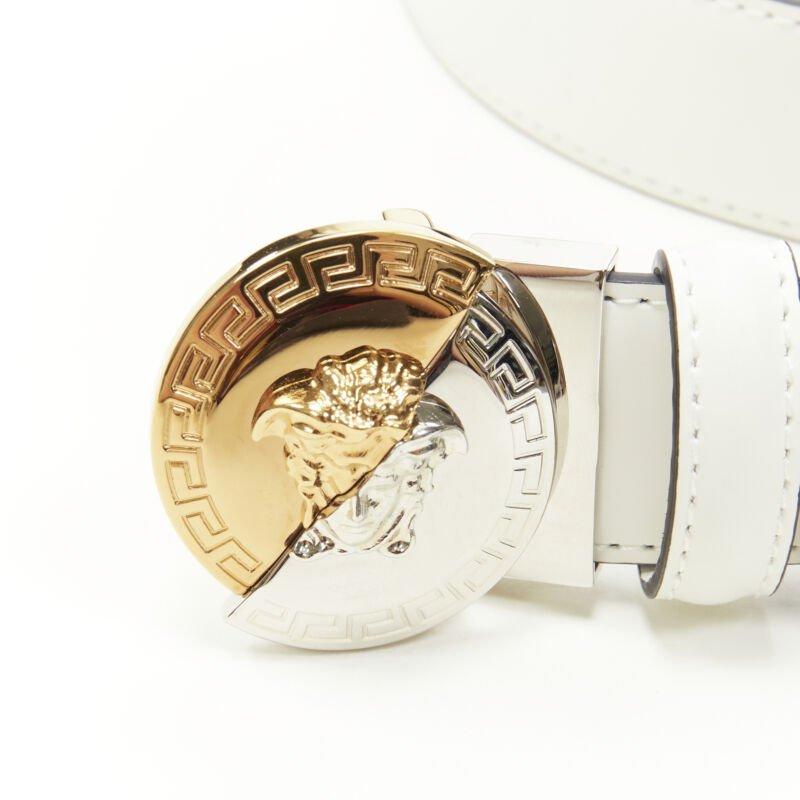 VERSACE Demi Medusa Reversible black white split coin belt 110cm 42-46