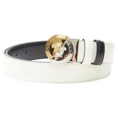 VERSACE Demi Medusa Reversible black white split coin belt 75cm-85cm