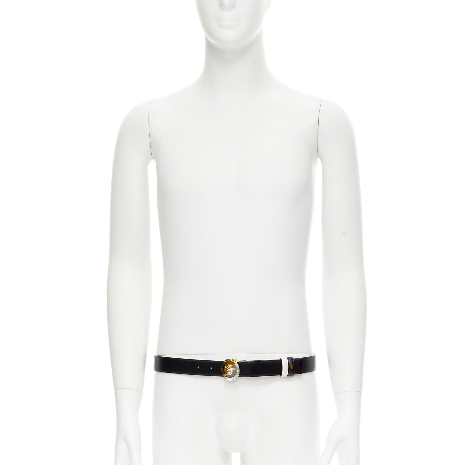 VERSACE Demi Medusa Reversible black white split coin buckle 100cm 38-42