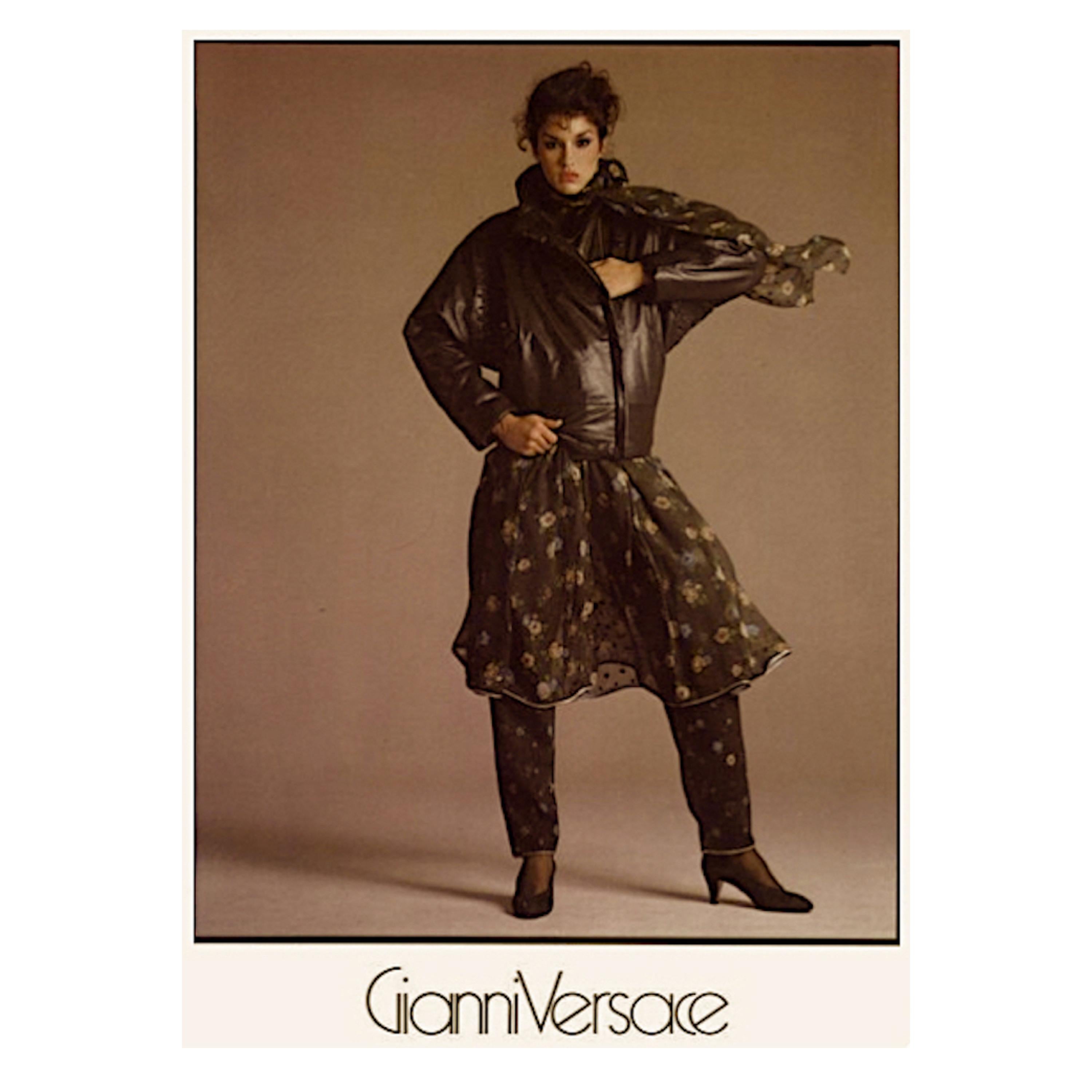 Versace Designed by Gianni Versace Vintage Fall Winter 1981 100% Leather Suit.
Documented, Rare, Collectible
This is a 1980s Versace suit made from 100% soft calf leather is a documented piece and has been seen and modeled on Beverly Johnson and