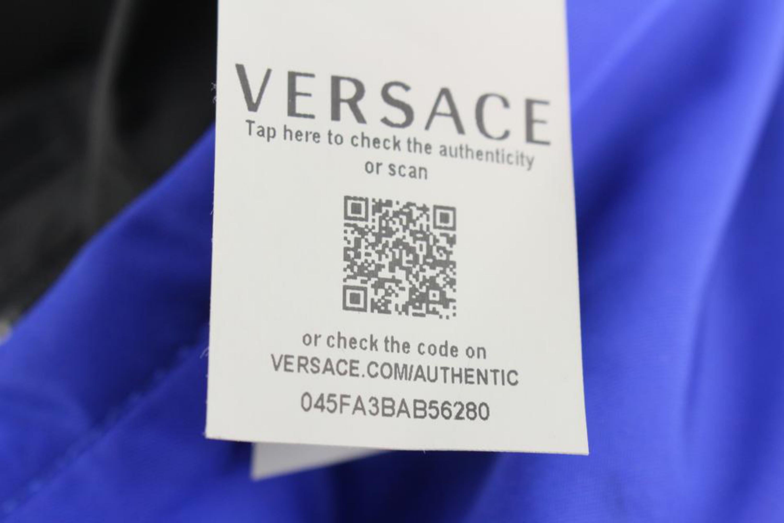 Versace DFZ5350  $975 Blue Zaino Stampa Logo Nylon Backpack Travel Bag 39v54s For Sale 4