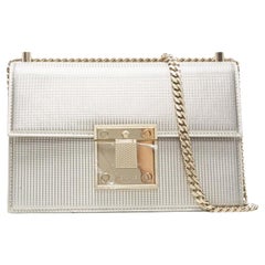 VERSACE Diamente silver gold Medusa clasp chunky chain structured bag