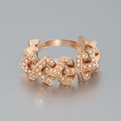 Anello Versace con fascia di diamanti in oro rosa 18 carati