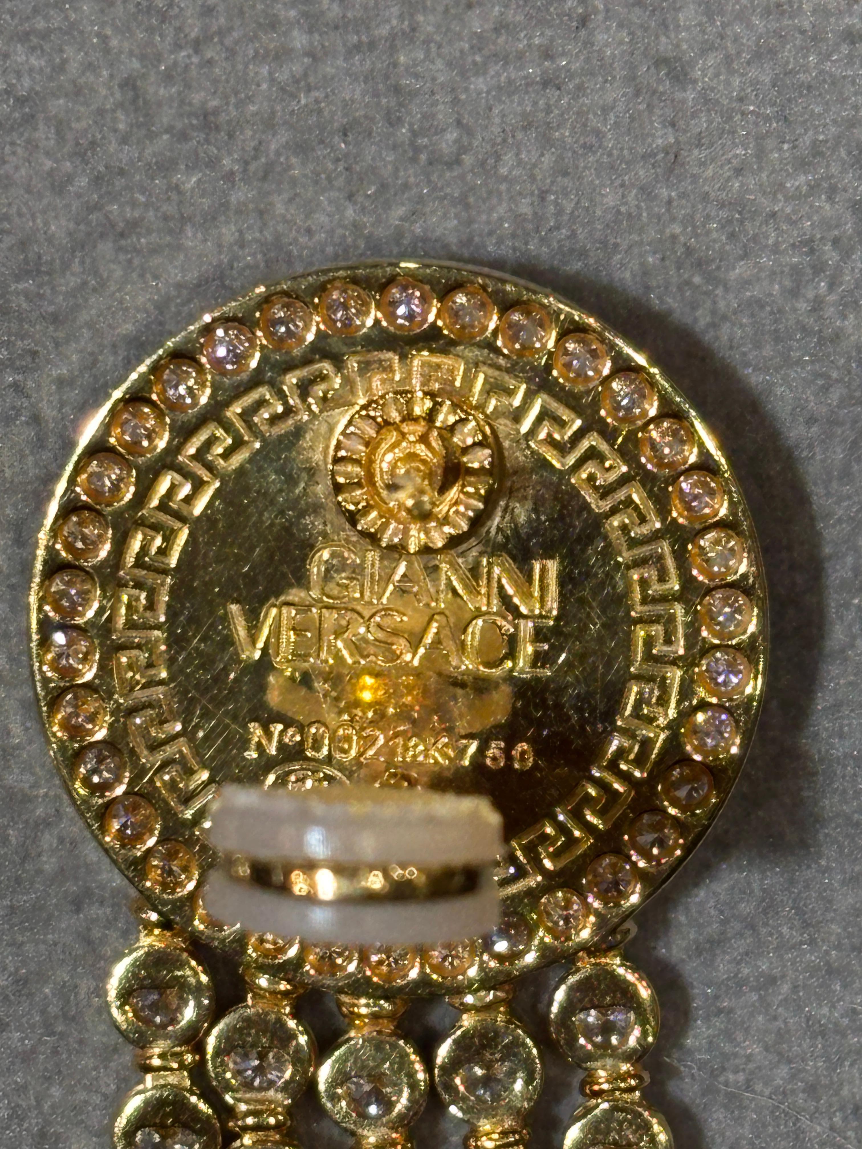 Versace Diamond Earrings In Excellent Condition For Sale In New York, NY