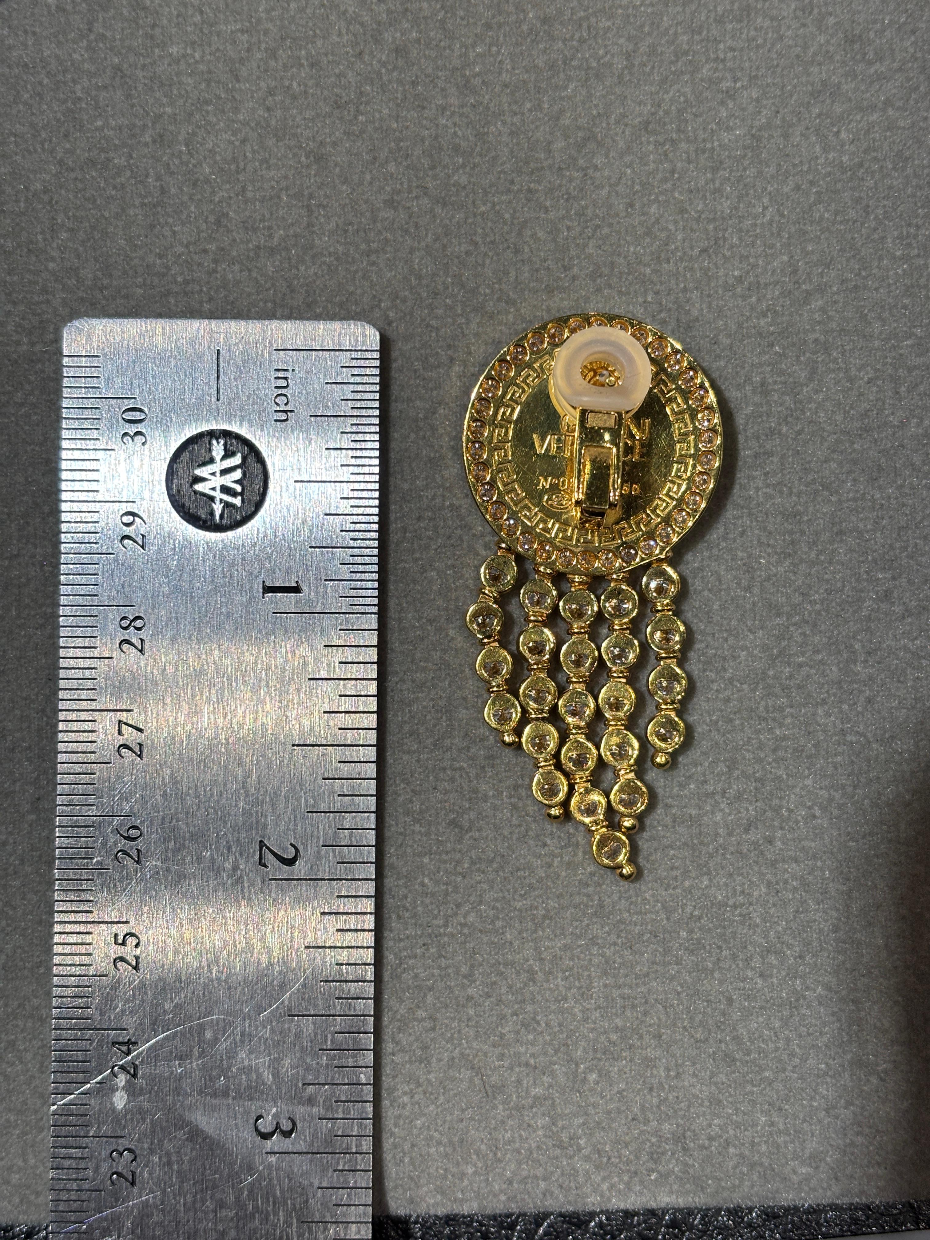 Women's Versace Diamond Earrings For Sale
