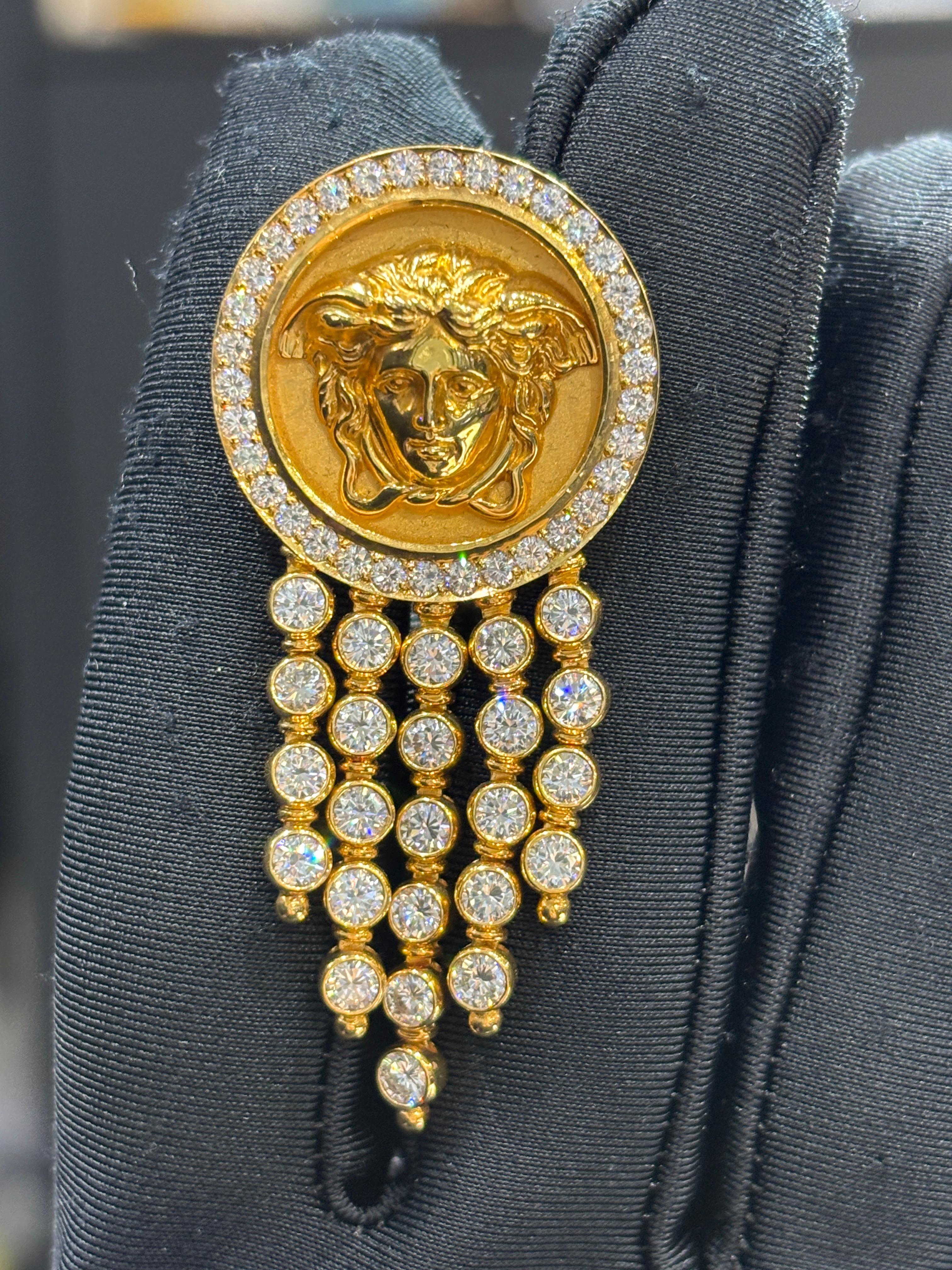 Versace Diamond Earrings For Sale 1