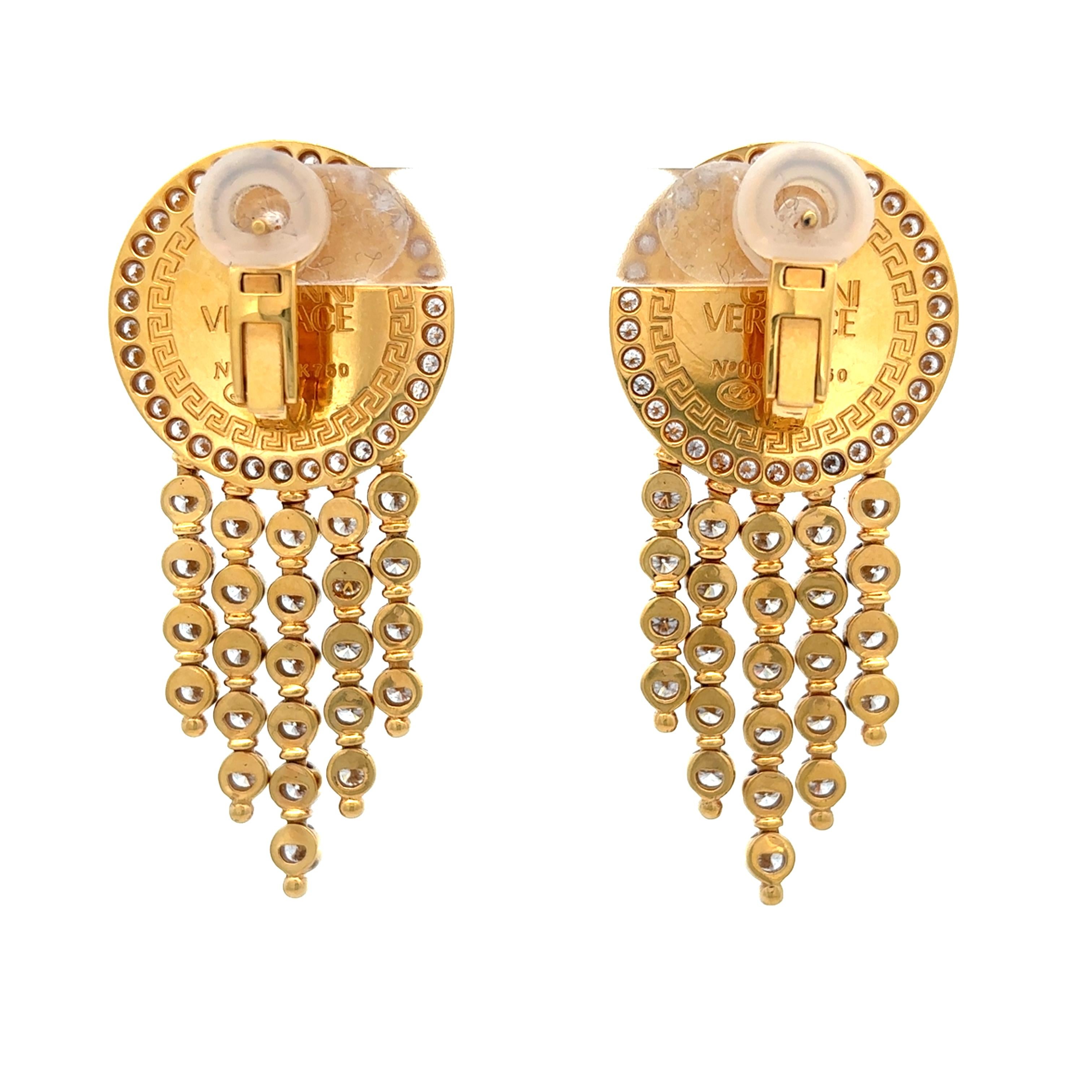 Versace Diamond Earrings For Sale 2